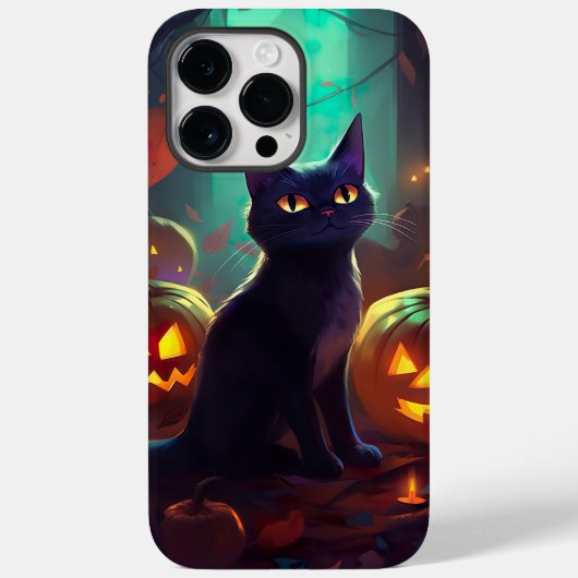 Halloween Tuxedo Kat Met Pompoenen Eng Case-Mate iPhone Case (Achterkant)