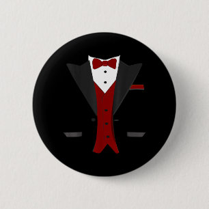 Halloween Tuxedo Kostuum - Grappig Pak Bruiloft Ronde Button 5,7 Cm