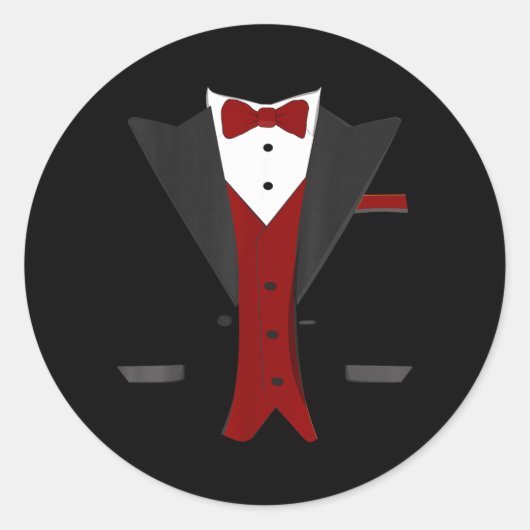 Halloween Tuxedo Kostuum - Grappig Pak Bruiloft Ronde Sticker (Voorkant)