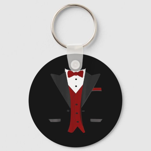 Halloween Tuxedo Kostuum - Grappig Pak Bruiloft Sleutelhanger (Voorkant)