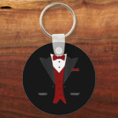 Halloween Tuxedo Kostuum - Grappig Pak Bruiloft Sleutelhanger (Voorkant)