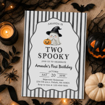 Halloween Twee Griezels 2de Verjaardagsuitnodiging