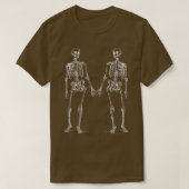 Halloween, twee skeletten met handen t-shirt (Design voorkant)