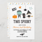 Halloween Twee Spooky Kids Verjaardag Kaart (Voorkant / Achterkant)