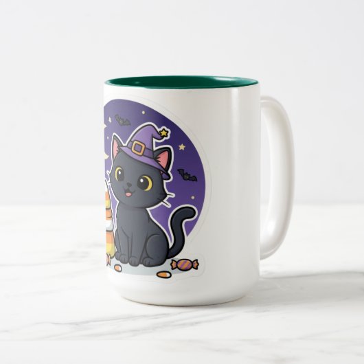 Halloween Tweekleurige Koffiemok (Voorkant rechts)