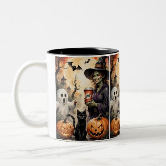 Halloween Tweekleurige Koffiemok (Links)