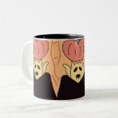 Halloween  tweekleurige koffiemok (Voorkant links)