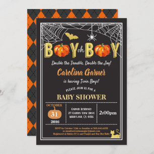 Halloween tweeling, douchepompoen voor baby's Zwar Kaart