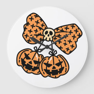 Halloween, Tweeling Griezelsquash met Schedel Lint Grote Klok