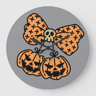 Halloween, Tweeling Griezelsquash met Schedel Lint Grote Klok