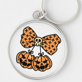 Halloween, Tweeling Griezelsquash met Schedel Lint Sleutelhanger