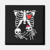 Halloween Tweeling Zwangerschapsaankondiging Grapp Magneet (Voorkant)