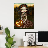 Halloween Twilight gothic fairy pumpkin Art Print (Thuiskantoor)