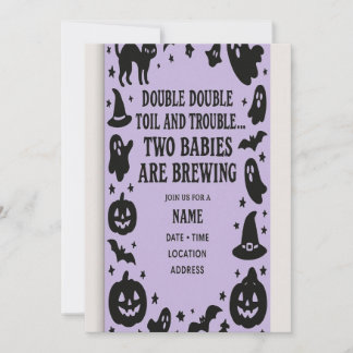 Halloween Twin Baby shower Kaart