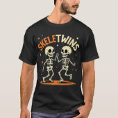 Halloween Twins Skeletwins Dansende Skeletten T-shirt (Voorkant)