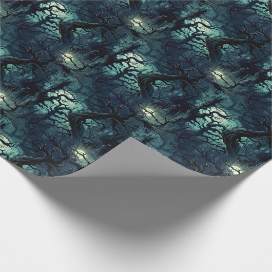 💀Halloween 🌲 "Twisted Midnight Grove" 🌲 Cadeaupapier (Hoek)