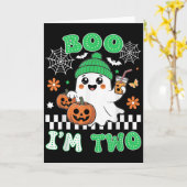 Halloween Two Birthday Boo Im Two Groovy Birthday  Kaart (Gele Bloem)