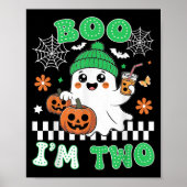 Halloween Two Birthday Boo Im Two Groovy Birthday Poster (Voorkant)