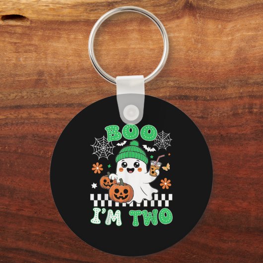 Halloween Two Birthday Boo Im Two Groovy Birthday  Sleutelhanger (Voorkant)