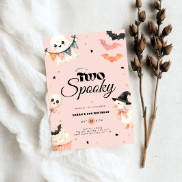 Halloween Two Spooky 2de verjaardagsuitnodiging Ro Kaart