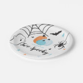 Halloween Two Spooky Birthday Blue Pomkins Papieren Bordje (Gekanteld)