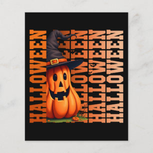 Halloween-typografie coole grappige pompoen cadeau flyer