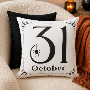 Halloween typografie in zwart en wit van 31 oktobe kussen