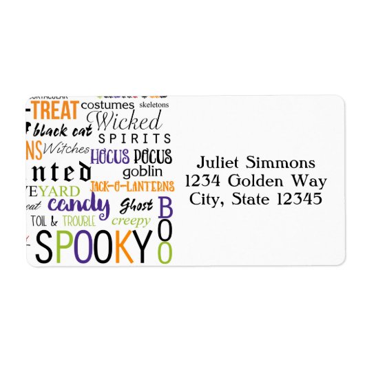 Halloween-typografie Leuk feestartikel sticker lab (Voorkant)