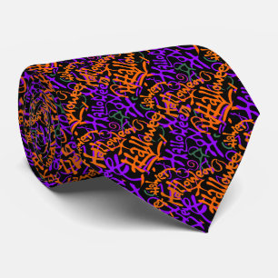 Halloween Typografie Stropdas