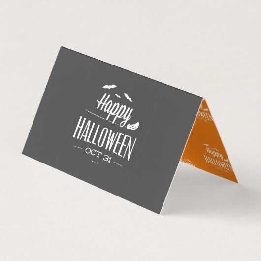 Halloween typografie visitekaartje (Voorkant)