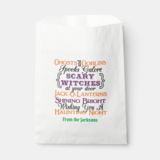 Halloween Typography Goodie Bag- Halloween Gezegde Bedankzakje (Voorkant)