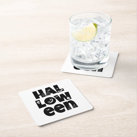 Halloween Typography Kartonnen Onderzetters (Insitu)