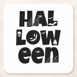 Halloween Typography Kartonnen Onderzetters