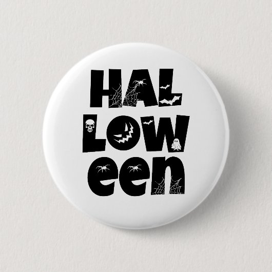 Halloween Typography Ronde Button 5,7 Cm (Voorkant)