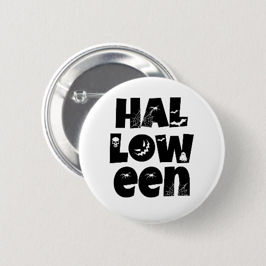 Halloween Typography Ronde Button 5,7 Cm (Voorkant /achterkant)