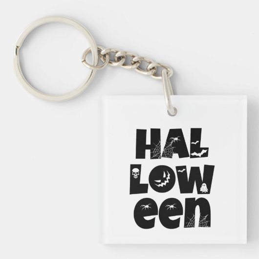 Halloween Typography Sleutelhanger (Voorkant)