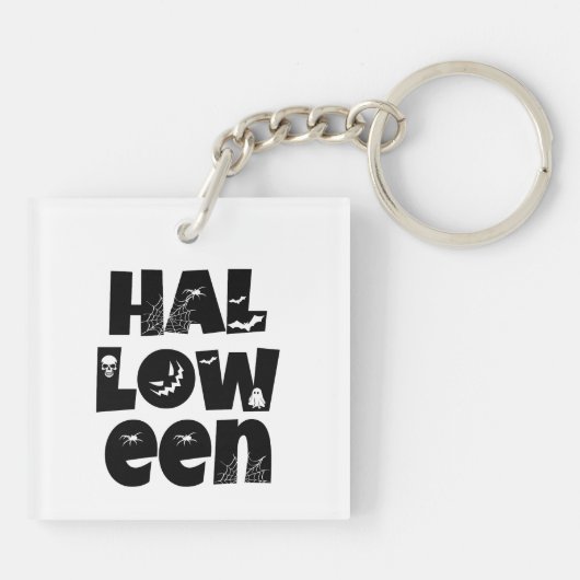 Halloween Typography Sleutelhanger (Achterkant)
