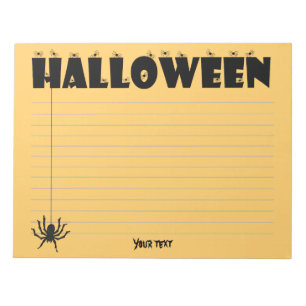 Halloween Typography Spiders Oranje/Black Notitieblok