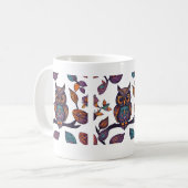 Halloween Uil en alebrije bladeren Koffiemok (Voorkant links)