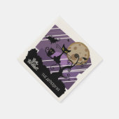 Halloween Uil en Kat Gepersonaliseerd servet (Hoek)