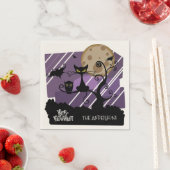 Halloween Uil en Kat Gepersonaliseerd servet (Insitu)