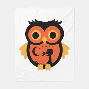 Halloween Uil Fleece Deken