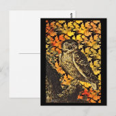 Halloween Uil herfstgebladerte Briefkaart (Voorkant / Achterkant)