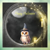 Halloween Uil in Ronde Toren Raam Raamsticker (Vel 3)
