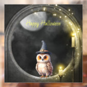 Halloween Uil in Ronde Toren Raam Raamsticker (Vel 2)
