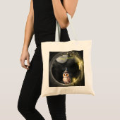 Halloween Uil in Ronde Toren Raam Tote Bag (Voorkant (product))