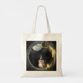 Halloween Uil in Ronde Toren Raam Tote Bag (Achterkant)