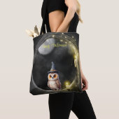 Halloween Uil in Ronde Toren Raam Tote Bag (Dichtbij)