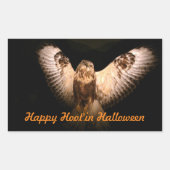 Halloween Uil in vlucht Rechthoekige Sticker (Voorkant)