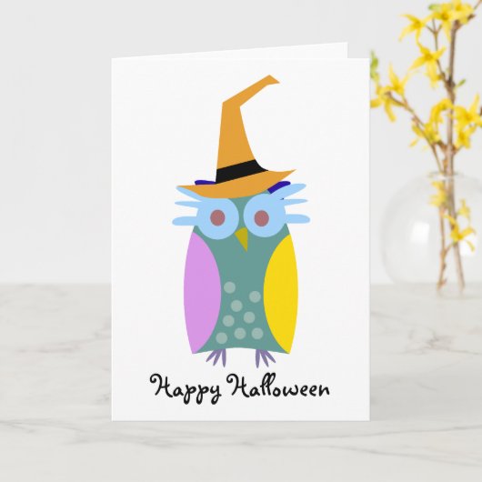 halloween uil kaart (Gele Bloem)